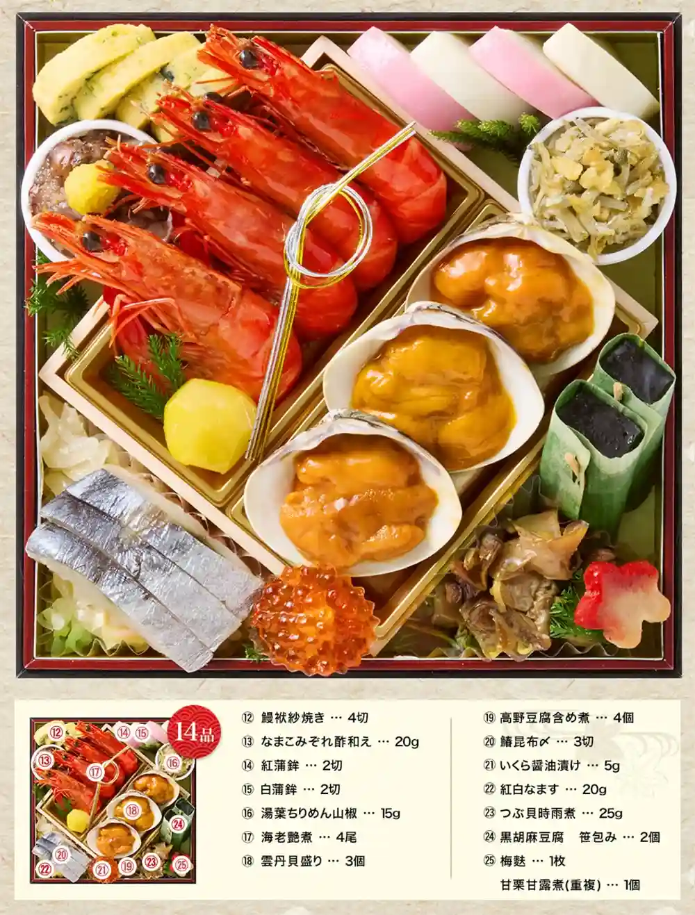 笹岡の御節「恵福」2025年御重２