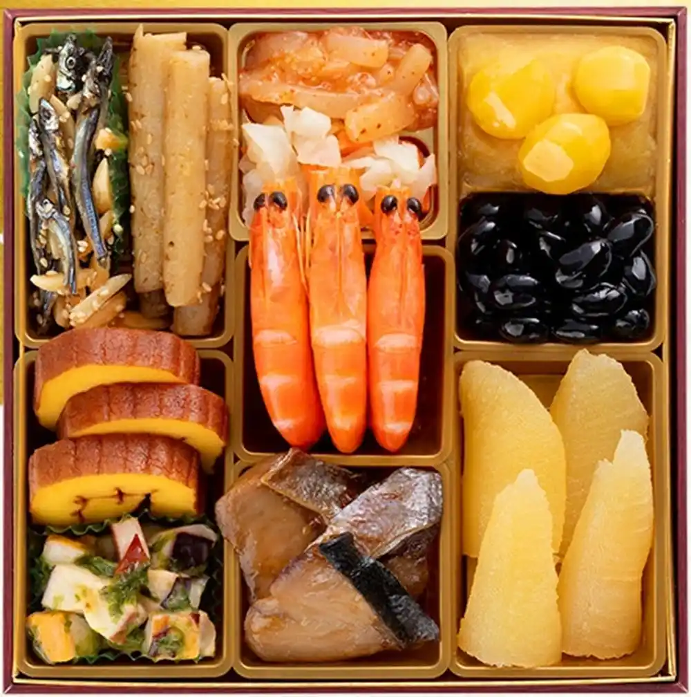 博多久松の御節「初赤重」2025年御重１ズーム