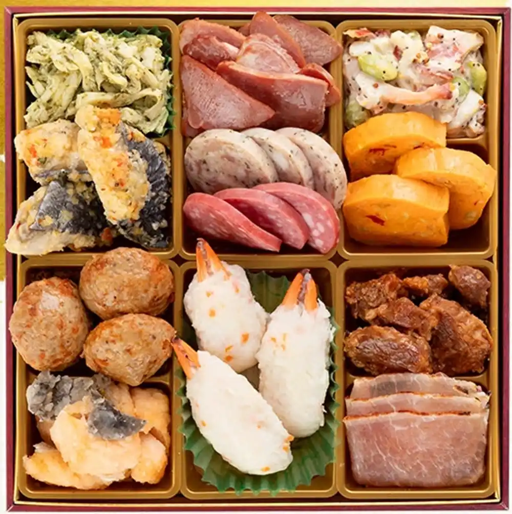 博多久松の御節「初赤重」2025年御重２ズーム