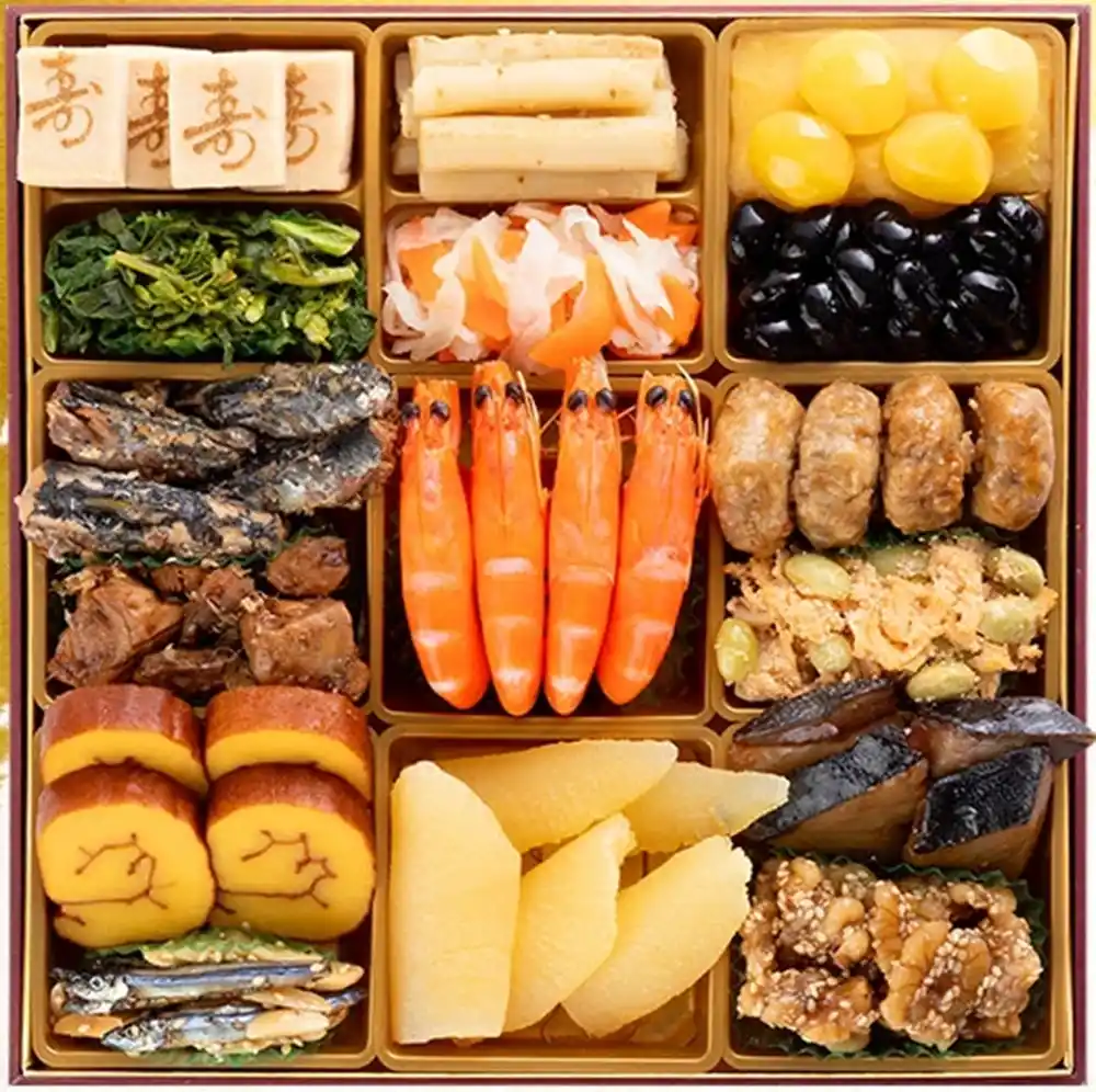 博多久松の御節「祝赤重」2025年御重１ズーム