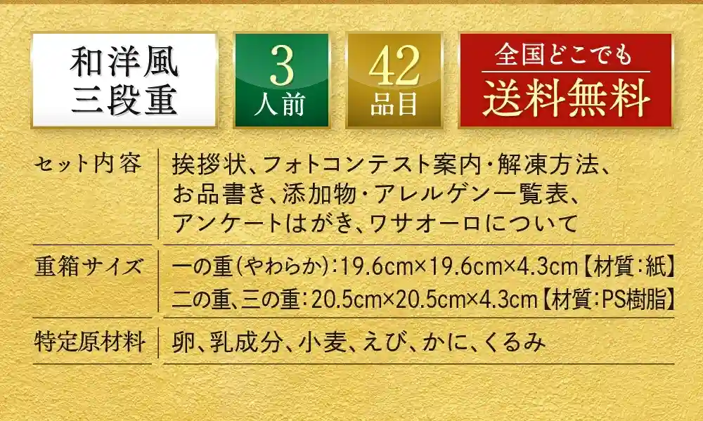 板前魂の御節「やわらかおせち三段重」2025年説明